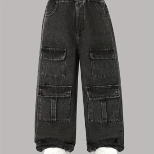 Boys' Stretch Waist Wide-Leg Casual Jeans