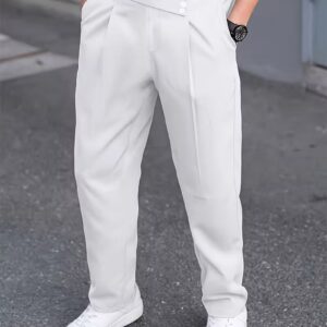 Men’s Business Casual Pleated Trousers