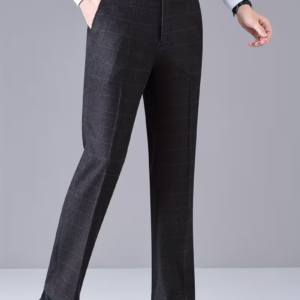 Men's Thick Autumn/Winter Plaid Business Trousers