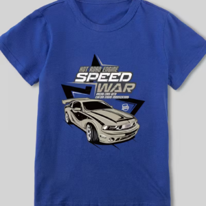 Cartoon Car Print Short Sleeve T-Shirt