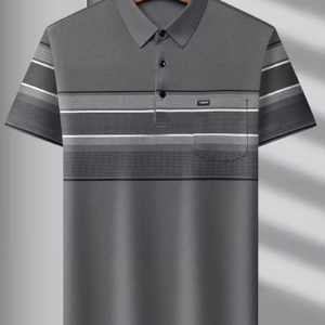 Short-Sleeved Striped Polo Shirt